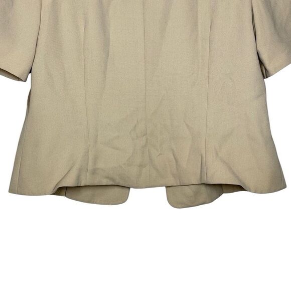 Pendleton Khaki Tan Short Sleeve Blazer 3 Button Size 10 Minimalist Career - Picture 6 of 10